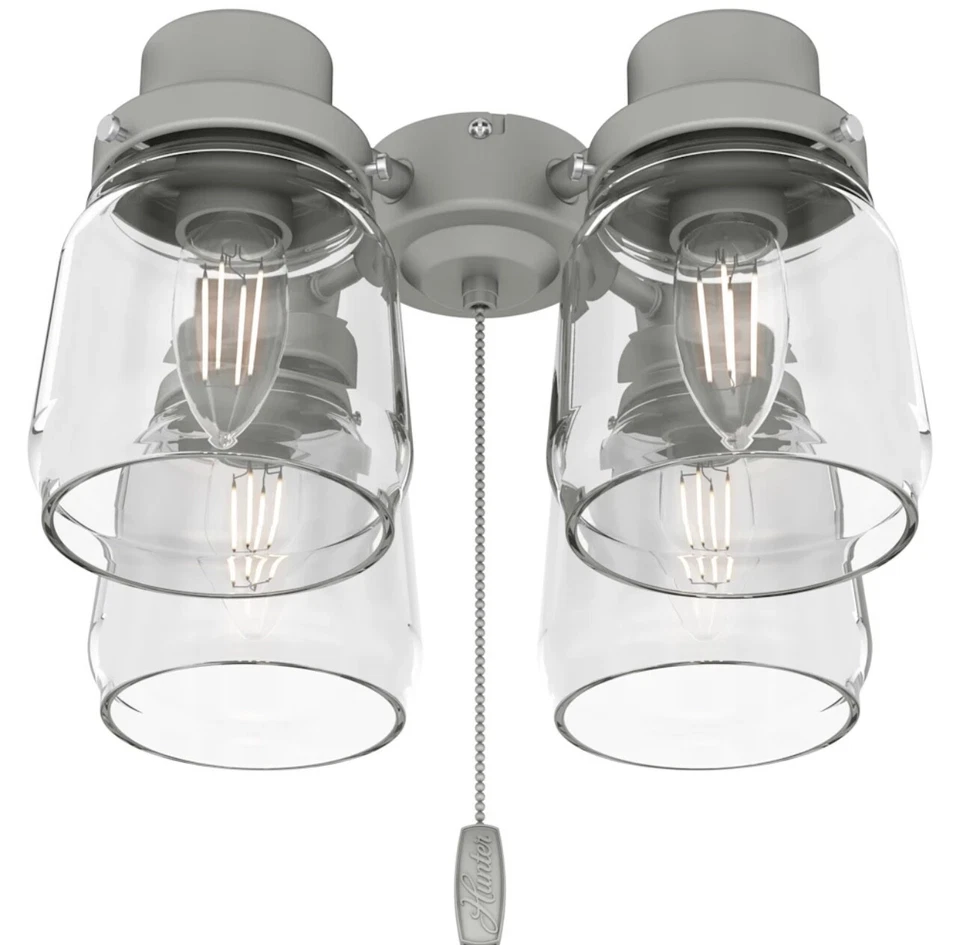 Hunter Original Series Matte Silver Glass 4 Light Mason Jar Fixture - Image 1 of 1