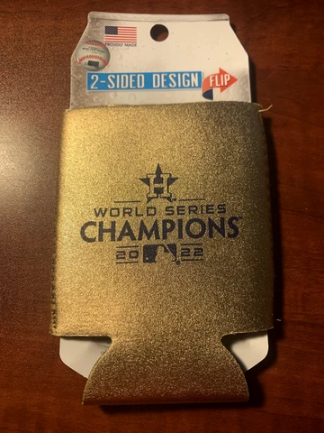 HOUSTON ASTROS GOLD RUSH 2022 MLB WORLD SERIES CHAMPIONS KOOZIE / CAN COOLER 🏆 Cover