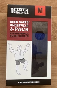 Duluth Trading Buck Naked Boxer Brief 3 Pack Men's M Blue Gray Black odor Fight - Picture 1 of 4