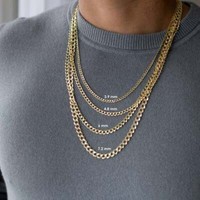 14K Gold 2.2mm Cuban Chain 22" EJ35104050 14K Gold 2.2mm Cuban Chain 22" EJ35104050