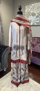 Pakistani shalwar Kameez Lulusar brand inspired Silk shararah plazzo ghararah - Picture 1 of 6