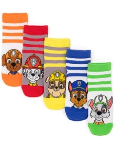 Paw Patrol Multi-Character Face Graphic Calf Socks Set of 5 Boys - Picture 1 of 11