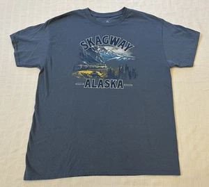 Holland America Line Skagway Alaska Mountains Graphic Tee T-shirt L 100% Cotton - Picture 1 of 9