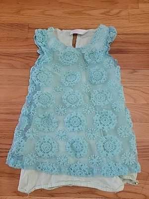 Camiseta sin mangas Cherokee de encaje verde azulado para niñas talla 6 Foto 1 de 4