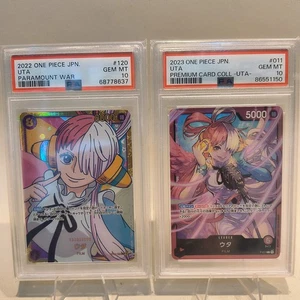 ONE PIECE PSA10 Uta OP02-120 & UTA-011 Premium Card Collection Japan Cards - Picture 1 of 9