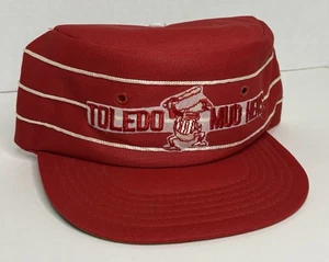 Vintage Toledo Mud Hens Red Pill Box Snapback Hat Cap Green Bill Medium/Large - Picture 1 of 7