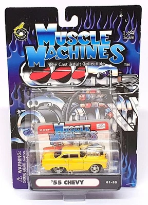 Muscle Machines 1/64 Scale 71151 01-55 - 1955 Chevrolet Chevy - Yellow - Image 1 of 4