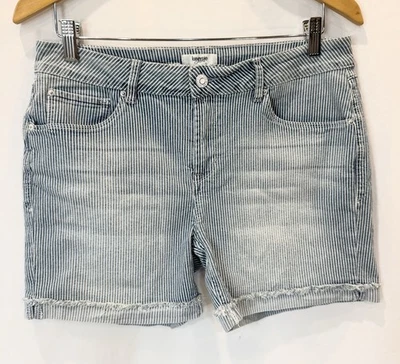 Pantalones cortos de mezclilla a rayas Kensie Jeans para mujer talla 10/30 tela elástica Foto 1 de 4