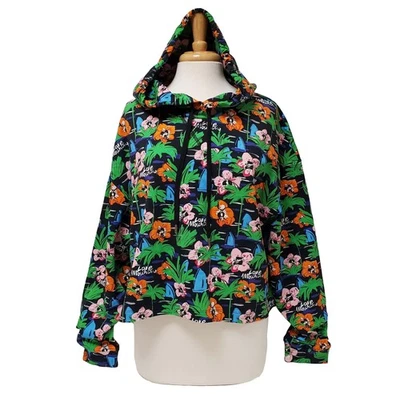 LOVE MOSCHINO ТОЛСТОВКА ЛОГОТИП ГАВАЙСКИЙ ПРИНТ ВЕРХНИЙ ХЛОПОК С КАПЮШОНОМ sz это 48 США 12 - Изображение 1 из 4