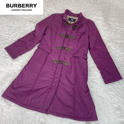 Abrigo largo Burberry London Nova Check púrpura nailon 160A usado Foto 1 de 4