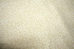 TONE ON TONE TAN FLORAL FLANNEL - 100% COTTON FABRIC - Picture 1 of 3