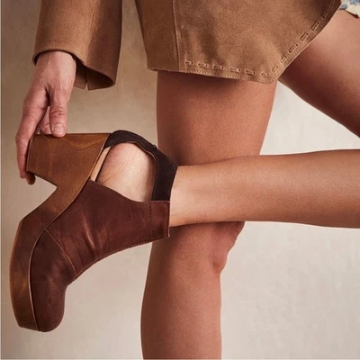 Сабо Free People Amber Orchard двухцветные коричневая кожа богемное классическое размер 9,5/40 - Изображение 1 из 4