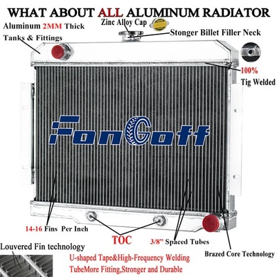 Aluminum 3 Row Radiator Fit 1972~1986, 1977 Jeep CJ5 CJ6 CJ7 Scrambler 3.8L 4.2L Foto 1 de 4