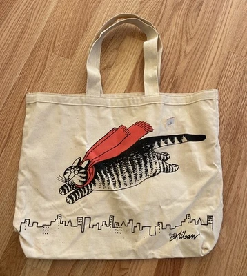 Bolso de Mano Vintage Años 70 B Klibán Gato Raro Rojo Escena Ciudad Algodón Lona Nuevo de Lote Antiguo Foto 1 de 4