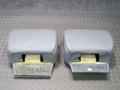 01-06 BMW E46 330Ci CONVERTIBLE FRONT LEFT & RIGHT LEATHER HEADREST GRAY OEM - Imagen 1 de 4