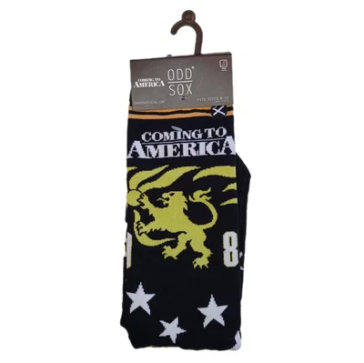 Odd Sox Mens Size 8 - 12 Black Zamunda Coming To America 1988 Socks Futbol - Изображение 1 из 4