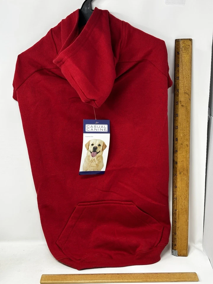 Dog Hoodie Red Casual Canine Large Breeds Pocket NWT - Image 1 of 4