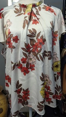 Liz Claiborne Women's Blouse Cap Sleeve Size PXL Floral - Image 1 of 4