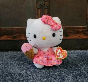Vestido Ty Sanrio Hello Kitty Cono de Helado Gorro Bebés Peluche - Imagen 1 de 7