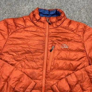 LL Bean Ultralight 850 Down Jacket Mens 2XL Tall Orange DownTek Packable Puffer - Picture 1 of 13