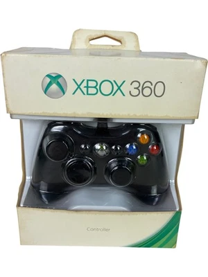 Microsoft Xbox 360 Wired Controller 9ft Cable Black Ergonomic Design - Image 1 of 4