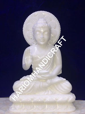 16" Mármol Blanco GAUTAM BUDDHA Escultura Religiosa Coleccionable Decoración del Hogar E777A Foto 1 de 4