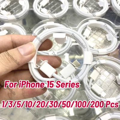 Bulk Lot 60w Fast USB-C Type-C Charger Cable Charging Cord For iPhone 15 Pro Max - Image 1 of 4