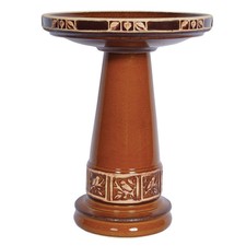 Bird Bath Garden yard Outdoor Birdbath Decor Pedestal Large Patio Vintage Clay