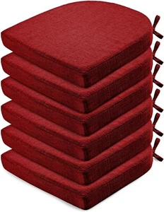 Chair Cushions for Dining Chairs 6 Pack Kitchen Chair Cushions with Ties 16"x16" - Picture 1 of 9