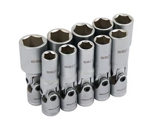 Juego de enchufes profundos universales de junta oscilante de 3/8" 10, 12, 13, 14, 15, 16, 17, 18, 19 mm - Imagen 1 de 3