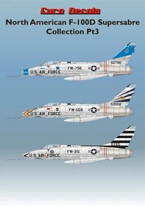 EURODECALS  WATER SLIDE DECALS   NORTH AMERICAN F-100D SUPERSABRE PT3  ED32-133 - Picture 1 of 6