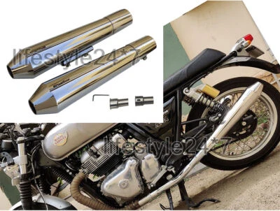 Silenciador silenciador escape corto pulido Royal Enfield GT 650 Powerage - Imagen 1 de 4