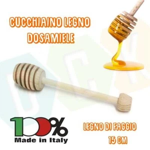 Spargimiele Dosa Prendi Miele Cucchiaio Mielino Legno Faggio 15 cm MADE IN ITALY - Foto 1 di 2