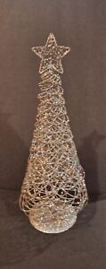 17.5" Tall Silver Wire,  Christmas Tree With Star 1 8"wide.