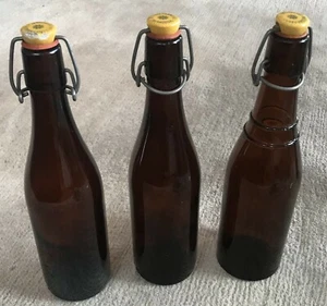 3 sztuki starych butelek białego piwa - Weissbeerbrower Oberaudorf - zamknięcie do prasowania - Zdjęcie 1 z 4
