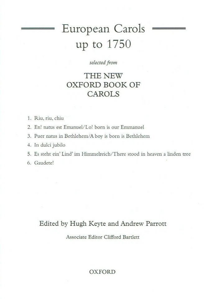 European Carols up to 1750 from the New Oxford Book of Carols - Image 1 of 1