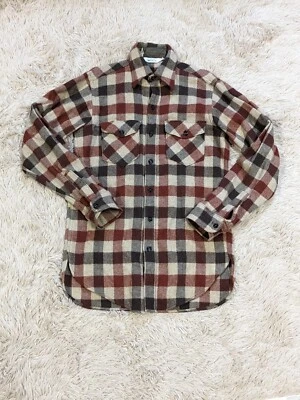 Chaqueta Camisa de Lana a Cuadros Woolrich Años 70 De Colección Talla M Larga Foto 1 de 4