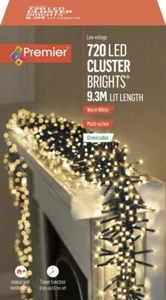 Premier 720 LED Cluster Multiazione Luci Albero di Natale Timer - BIANCO CALDO - Foto 1 di 1