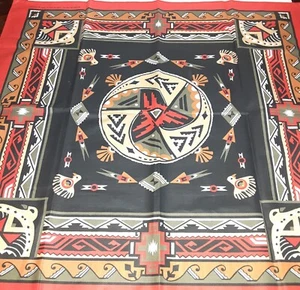 Les Foulards D' Henriette Vintage Indianer Taschentuch/Tischauflage 28x31 - Bild 1 von 7