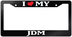 Glossy Black License Plate Frame I HEART MY JDM Auto Accessory - Bild 1 von 1