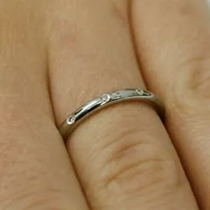 Natürlicher Diamant-Ewigkeitsband massiv 950 Platin 0,10 ct neues Design Brau... - Bild 1 von 5