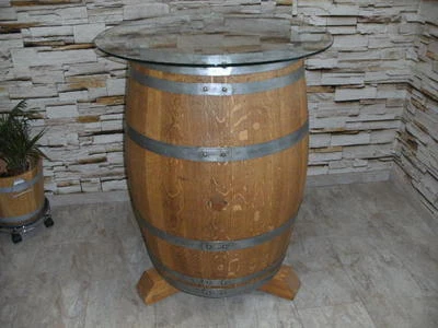 GLAS FASSTISCH RUSTIKA WEINFAß TISCH HOLZFAß EICHENFAß Bistrotisch STEHTISCH FAß - Bild 1 von 2