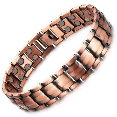 GAUSSTHERAPY Quality Copper Double Row Magnetic Bracelet - 44 Strong Gauss Magnets + Gift Box