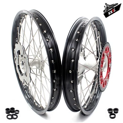 Fit HONDA XR400R 1996-2004 XR600R 1991-2000 Casting 21" 18" MX Spoke Wheels Rims - Image 1 of 4