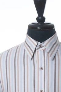 Robert Graham Brown and White Striped Shirt 27989 - Picture 1 of 6