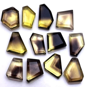 12 Pcs Natural Lemon Bio Quartz 10mm-13mm Untreated Faceted Rough Gemstones Lot - Picture 1 of 5