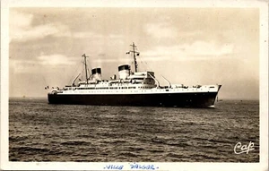  Vintage Schiff RPPC Postkarte Algerien Algier die Stadt Algier Mützenfoto  - Bild 1 von 3
