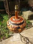 Vintage Pottery Ceramic Pebble Table Side Bedside Lamp Abstract