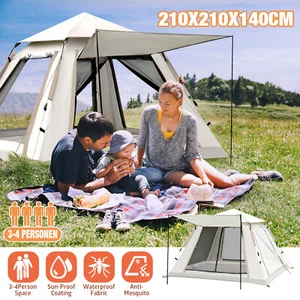 3-4 Personen Camping Zelt Pop up Zelt Automatik Kuppelzelt Wasserdicht Wurfzelt‘ - Bild 1 von 19
