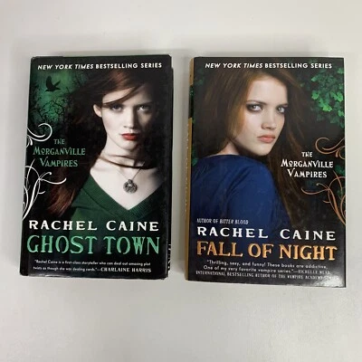 Rachel Cain Lot Of 2 HC/DJ Morganville Vampire Books Fall Of Night & Ghost Town - Image 1 of 4